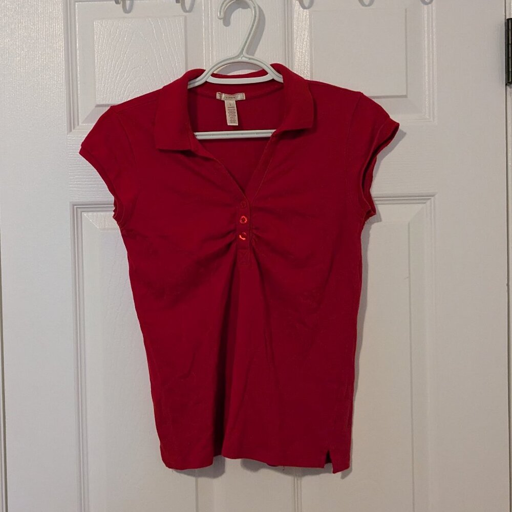 Vixen cap sleeve collared pique polo size Large